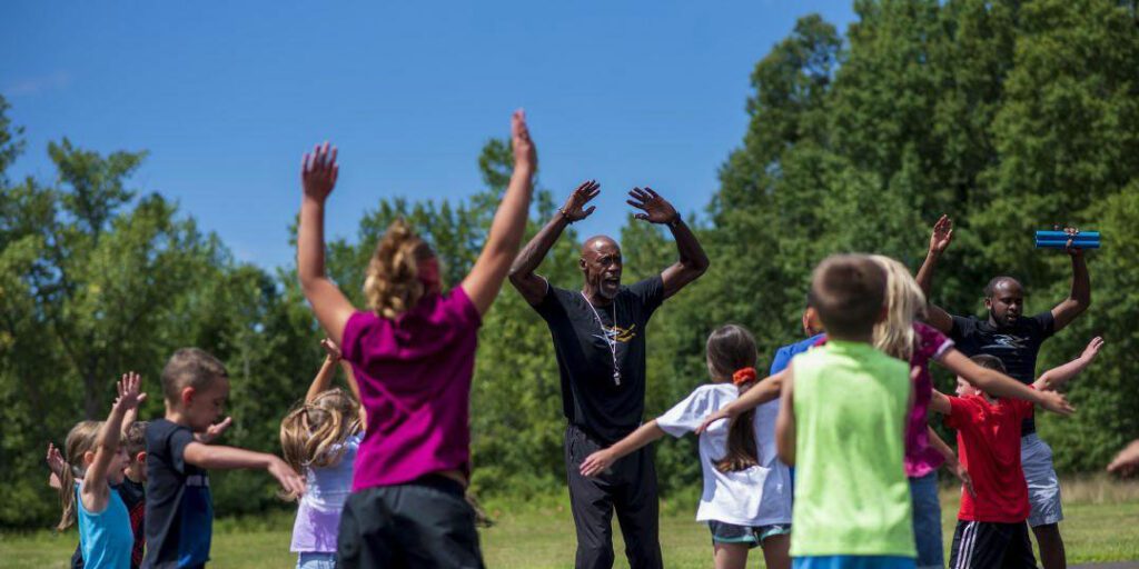 Butch Reynolds at Sheffield Academy